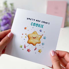 Funny Exam Result Card Congratulations Card With "You Are One Smart Cookie" Text For Daughter Son Granddaughter Grandson Greeting Cards