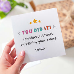 You Did It Exam Result Day Card Personalised Congratulations For Gcse A-Level Results Day Son Grandson Daughter Granddaughter