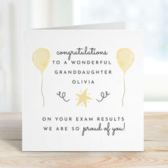 Personalised On Your Exam Results Congratulations Card With Balloons We Are So Proud Of You For Wonderful Granddaughter