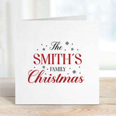 Personalised Christmas Card With Family Name Last Name Gift Card Happy Merry Christmas Xmas Cards Greeting Card Family Christmas