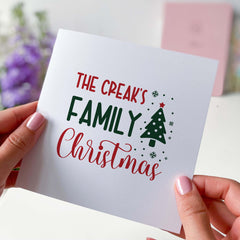 Personalised Family Christmas Card With Christmas Tree Special Family Gift Card Happy Merry Christmas Xmas Cards Greeting Cards