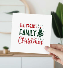 Personalised Family Christmas Card With Christmas Tree Special Family Gift Card Happy Merry Christmas Xmas Cards Greeting Cards