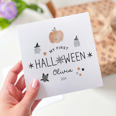 My First Halloween Card 1St Halloween Cute Card For Grandson Granddaughter Daughter Son Niece Nephew Baby's First Halloween