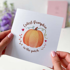 Cutest Pumpkin In The Patch Halloween Card For Boy Girl Daughter Son Niece Nephew Granddaughter Grandson Cute Happy Halloween Gift Card