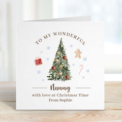 To My Wonderful Nanny Christmas Card With The Sender's Name Cute Xmas Tree Special Gift Card Xmas Cards For Her Gift For Grandma Nana Granny