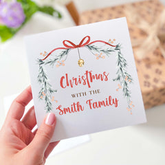 Personalised Family Christmas Card With Last Name Happy Merry Christmas Xmas Cards Greetings Card