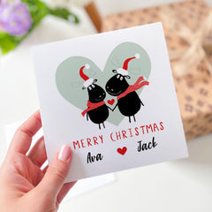 Christmas Card For Boyfriend Girlfriend Wife Husband Fiancee Personalised Xmas Card For Couple Newlywed First Christmas Married Engaged