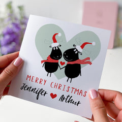 Christmas Card For Boyfriend Girlfriend Wife Husband Fiancee Personalised Xmas Card For Couple Newlywed First Christmas Married Engaged