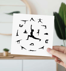 Card For Yoga Lover Yoga Positions Card Gift Card For Yoga Lover Card Yoga Birthday Card Greeting Card Gift For Friends