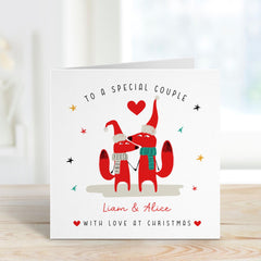 Christmas Card For A Couple Personalised Xmas Card To A Special Couple With Love At Christmas Xmas Card For Married Engaged Couple Newlywed