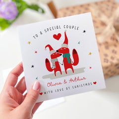 Christmas Card For A Couple Personalised Xmas Card To A Special Couple With Love At Christmas Xmas Card For Married Engaged Couple Newlywed