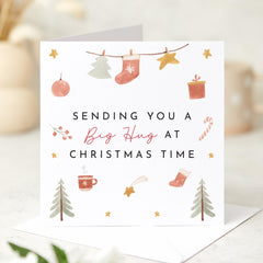 Sending You A Big Hugs At Christmas Time Card With Cute Design Xmas Card For Him Her Friend Mum Dad Grandma Grandad Auntie Uncle Nanny Nana