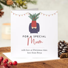 For A Special Mum Christmas Card With Your Name Greeting Card For Mummy Gift Card For Mummy Mama New Mum Crazy Plant Lady Plant Lover