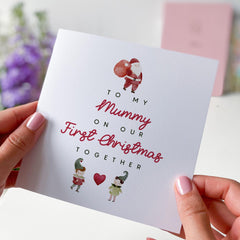 To My Mummy On Our First Christmas Together Card 1St Xmas Card For New Mum Gift Card With Santa Claus To The Best Mum