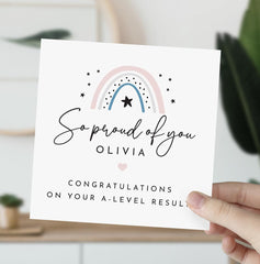 A Level Result Card With Name So Proud Of You Gift Card For Her Personalised Congratulations Card On Your Exam Results Well Done Card