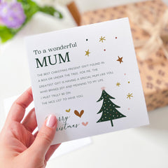 To A Wonderful Mum Christmas Card With Unique Emotional Text For New Mum Mummy Best Christmas Gift Xmas Tree And Stars Design Gift Card