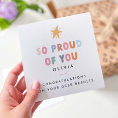 Personalised Gsce Results Congratulations Card With Name So Proud Of You Gift Card For Her Him Well Done Card For Son Daughter Nephew Niece