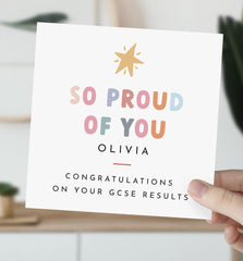 Personalised Gsce Results Congratulations Card With Name So Proud Of You Gift Card For Her Him Well Done Card For Son Daughter Nephew Niece