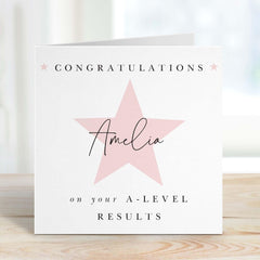 Personalised Congratulations Card With Name And Star On Your A Level Exam Result Card Well Done Card For Her Him Son Daughter Nephew Niece