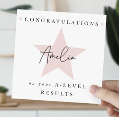 Personalised Congratulations Card With Name And Star On Your A Level Exam Result Card Well Done Card For Her Him Son Daughter Nephew Niece