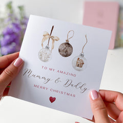 Merry Christmas For My Amazing Mummy And Daddy Card Elegant Rustic Design To My Mum And Dad Happy Christmas Xmas Gift Card For Mum Dad