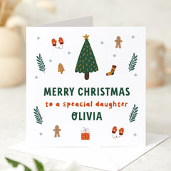 Personalised Christmas Card For Daughter To A Special Daughter Card With Name Xmas Card Christmas Card For Her Special Little Girl Gift Card