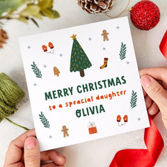 Personalised Christmas Card For Daughter To A Special Daughter Card With Name Xmas Card Christmas Card For Her Special Little Girl Gift Card