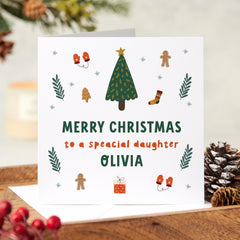 Personalised Christmas Card For Daughter To A Special Daughter Card With Name Xmas Card Christmas Card For Her Special Little Girl Gift Card