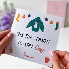 Tis The Season To Stay Christmas Card Cute Xmas Card For Her Him Friend Funny Christmas Card Greeting Cards