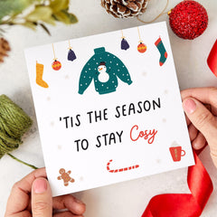 Tis The Season To Stay Christmas Card Cute Xmas Card For Her Him Friend Funny Christmas Card Greeting Cards