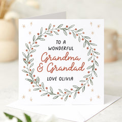 To A Wonderful Grandma And Grandad Card With Grandchildren Name First Christmas As My Grandma Grandad Happy Xmas Card