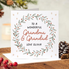 To A Wonderful Grandma And Grandad Card With Grandchildren Name First Christmas As My Grandma Grandad Happy Xmas Card