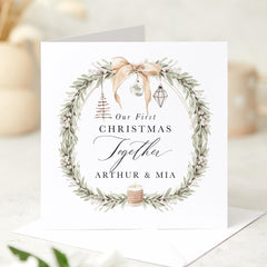 Christmas Card For Boyfriend Girlfriend Wife Husband Fiance Our First Christmas Together Card With Couple's Names 1St Xmas Gift Card Happy