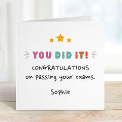 You Did It Exam Result Day Card Personalised Congratulations For Gcse A-Level Results Day Son Grandson Daughter Granddaughter