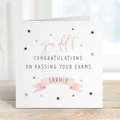 Personalised Congratulations Card Exam Results Card Congrats Passing Your Exams For Daughter Granddaughter Gcse A Level Result Day