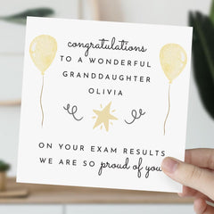 Personalised On Your Exam Results Congratulations Card With Balloons We Are So Proud Of You For Wonderful Granddaughter