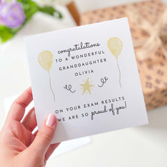 Personalised On Your Exam Results Congratulations Card With Balloons We Are So Proud Of You For Wonderful Granddaughter