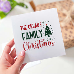 Personalised Family Christmas Card With Christmas Tree Special Family Gift Card Happy Merry Christmas Xmas Cards Greeting Cards