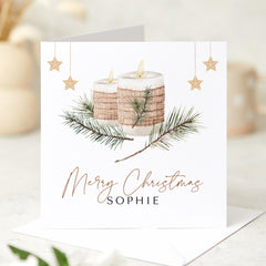 Personalised Merry Christmas Card With Name Xmas Design With Name For Her Him Friend Corporate Xmas Cards For Employees Colleague Boss