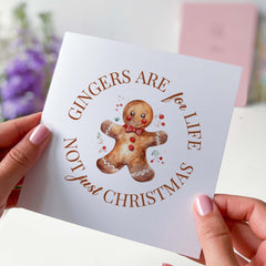 Gingers Are For Life Not Just For Christmas Funny Christmas Card For Gingers For Friends Her Him Merry Christmas Gift Xmas Cards