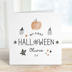 My First Halloween Card 1St Halloween Cute Card For Grandson Granddaughter Daughter Son Niece Nephew Baby's First Halloween