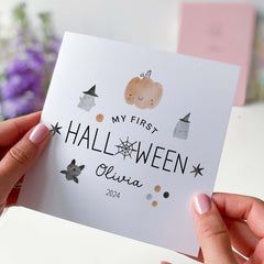 My First Halloween Card 1St Halloween Cute Card For Grandson Granddaughter Daughter Son Niece Nephew Baby's First Halloween