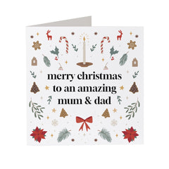 Christmas Card For Mum And Dad Merry Christmas To An Amazing Mum And Dad Gift Card With Xmas Tree Mummy And Daddy New Dad Mum Greeting Cards