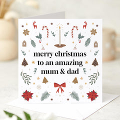 Christmas Card For Mum And Dad Merry Christmas To An Amazing Mum And Dad Gift Card With Xmas Tree Mummy And Daddy New Dad Mum Greeting Cards