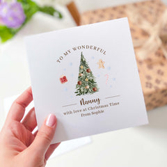 To My Wonderful Nanny Christmas Card With The Sender's Name Cute Xmas Tree Special Gift Card Xmas Cards For Her Gift For Grandma Nana Granny