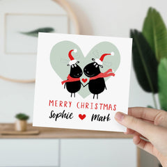 Christmas Card For Boyfriend Girlfriend Wife Husband Fiancee Personalised Xmas Card For Couple Newlywed First Christmas Married Engaged