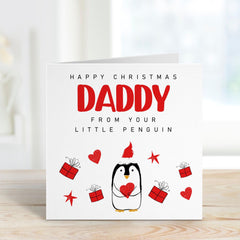 Christmas Card For Daddy Happy Christmas Daddy From Your Little Penguin Card Cute Xmas Gift Card For New Dad 1St Xmas Our First Christmas