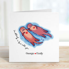 Personalised Card For Boyfriend Girlfriend Wife Husband Anniversary Card Valentine's Day Anniversary Her Him Gift I'M Otterly In Love