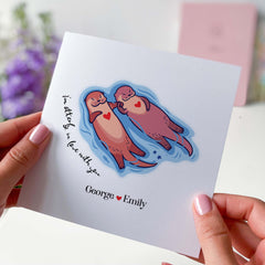 Personalised Card For Boyfriend Girlfriend Wife Husband Anniversary Card Valentine's Day Anniversary Her Him Gift I'M Otterly In Love