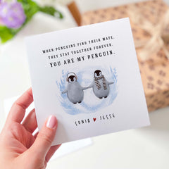 You Are My Penguin Gift Card With Names Cute Penguins For Boyfriend Girlfriend Anniversary Romantic Card Wife Husband Together Forever